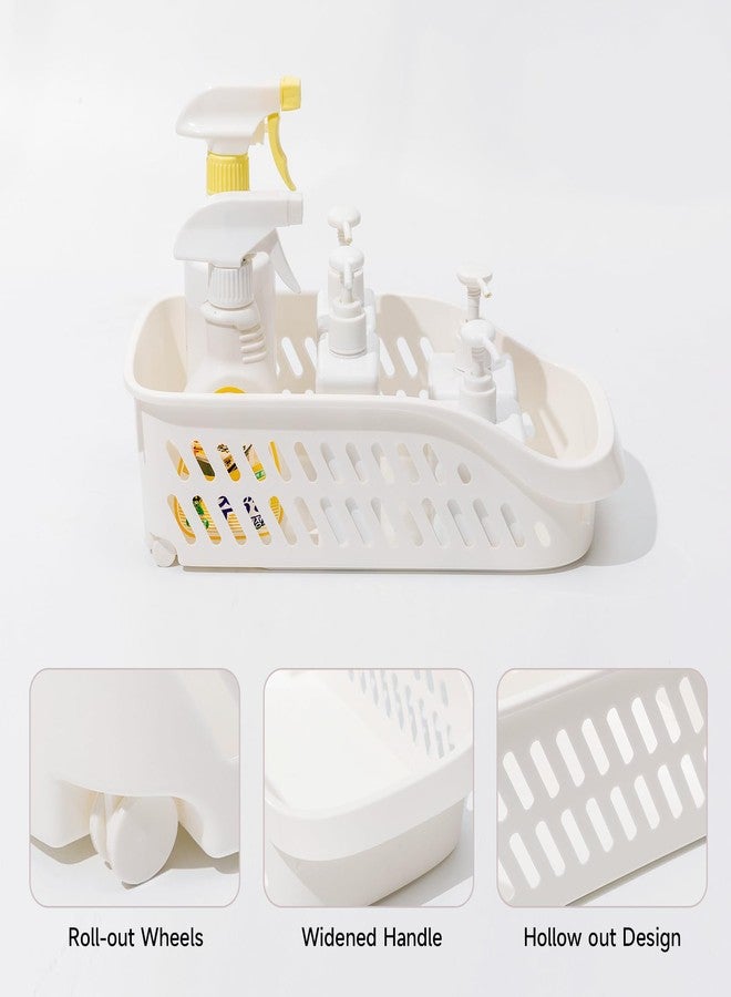 LUFOFOX 3 Pack Pantry Organizers and Storage with Wheels Pull Out Kitchen Cabinet Organizers and Storage Multi-purpose Rolling Organizer Bin for Food, Snack, Cleaning Supplies - Image 3